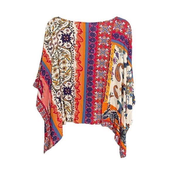 Desigual Loose Paisley Blouse Scarf Top Medium - Picture 3 of 5